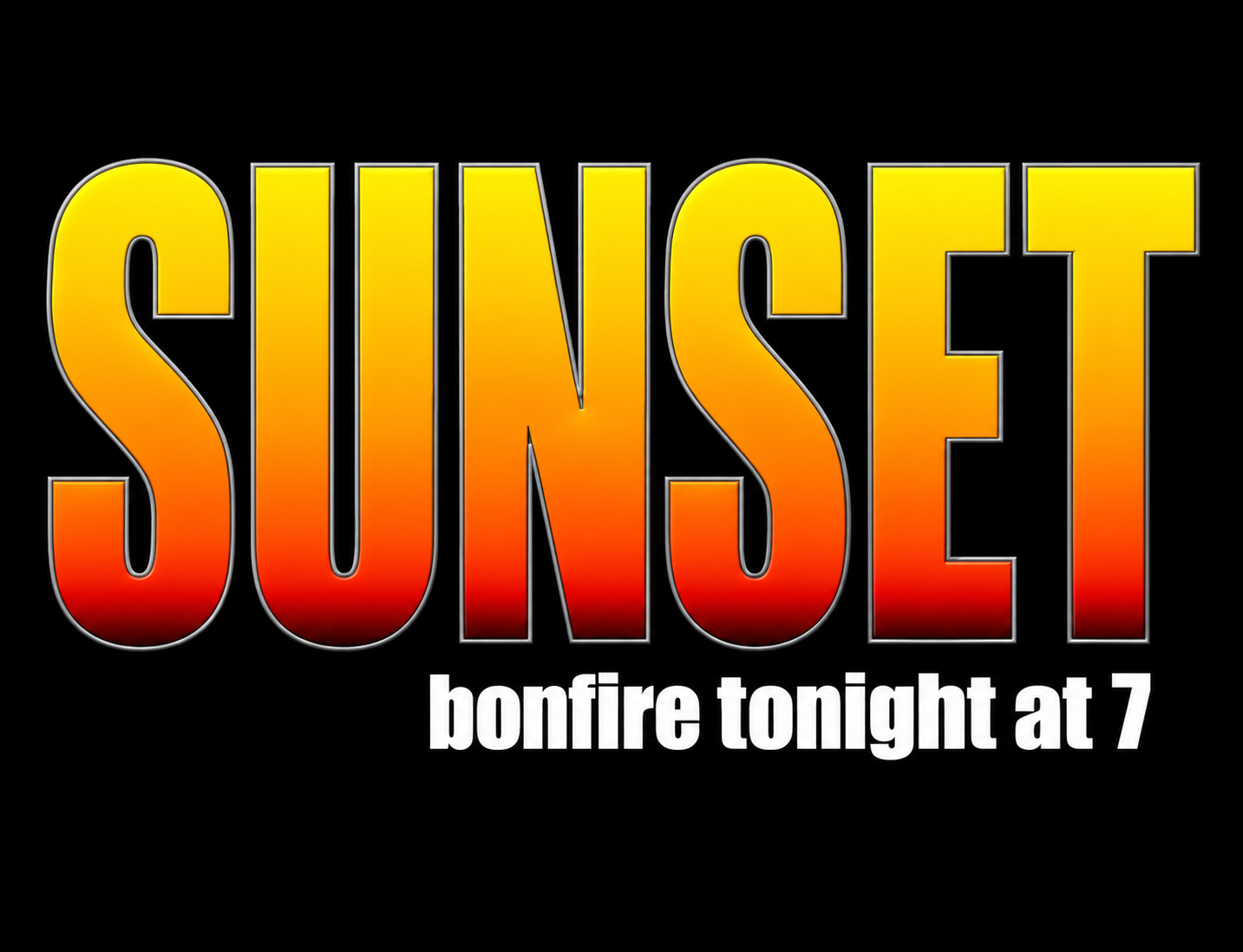 Sunset stroke emboss text design